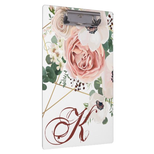 Gepersonaliseerde Clip Board Geometric Garden Roos Klembord (Rechts)