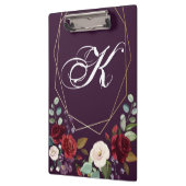 Gepersonaliseerde Clip Board Plum Paarse Rozen Gol Klembord (Links)