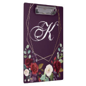 Gepersonaliseerde Clip Board Plum Paarse Rozen Gol Klembord (Rechts)