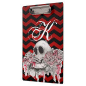 Gepersonaliseerde Clip Board schedel Roos gothic C Klembord (Links)