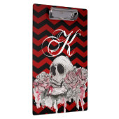Gepersonaliseerde Clip Board schedel Roos gothic C Klembord (Rechts)