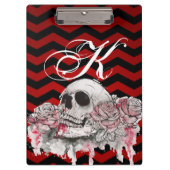 Gepersonaliseerde Clip Board schedel Roos gothic C Klembord (Voorkant)