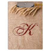 Gepersonaliseerde Clip Board Tarwe op Burlap Sack  Klembord (Voorkant)