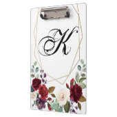 Gepersonaliseerde Clip Board White Roses Gold Geo Klembord (Links)