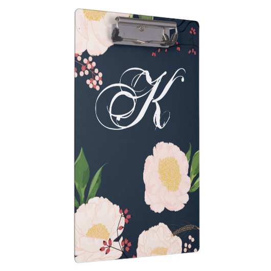Gepersonaliseerde Clip Board Witte Bloemen op Da Klembord (Rechts)