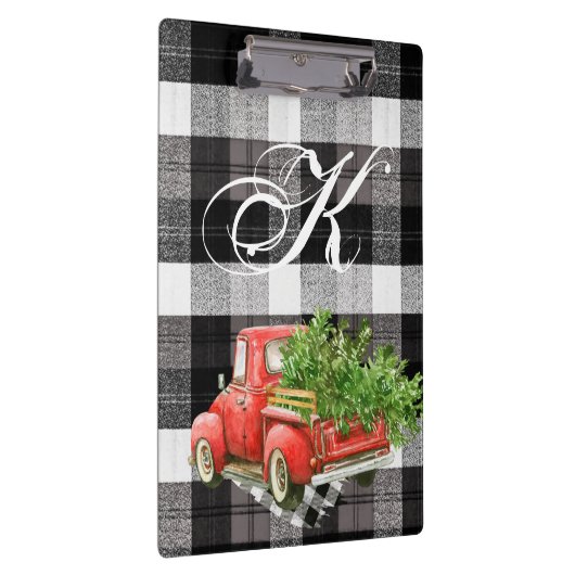 Gepersonaliseerde Clip Board XMAS Truck Buffel Pla Klembord (Rechts)
