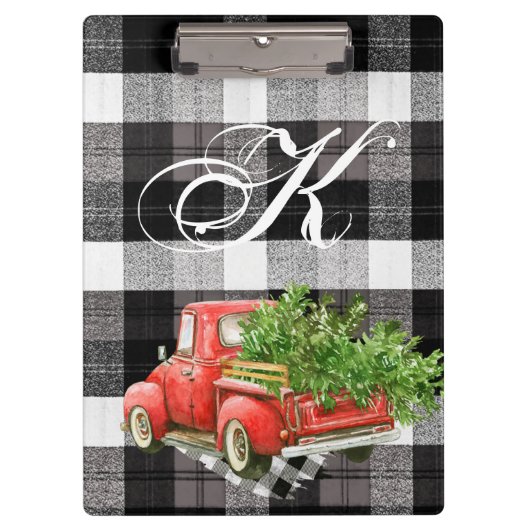 Gepersonaliseerde Clip Board XMAS Truck Buffel Pla Klembord (Voorkant)