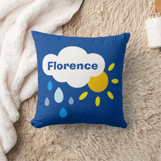 Gepersonaliseerde cloud, regen en zonneschijn kussen (Deken)