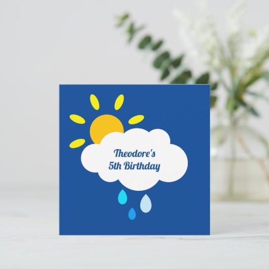 Gepersonaliseerde cloud, regenval en regenboog (Staand voorkant)