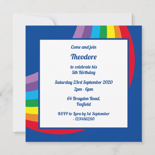 Gepersonaliseerde cloud, regenval en regenboog (Achterkant)