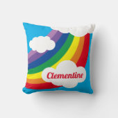 Gepersonaliseerde cloud, regenval en regenboogkuss kussen (Voorkant)