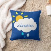 Gepersonaliseerde cloud, regenval en zonnescherm kussen (Deken)