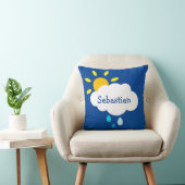 Gepersonaliseerde cloud, regenval en zonnescherm kussen (Stoel)