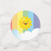 Gepersonaliseerde clouds- en regenboogkinderen op confetti (Kleine voorkant)