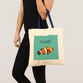Gepersonaliseerde Clown Fish Kinder naam Tote Bag (Voorkant (product))