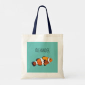 Gepersonaliseerde Clown Fish Kinder naam Tote Bag (Achterkant)