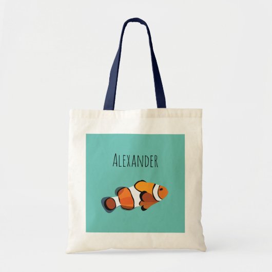 Gepersonaliseerde Clown Fish Kinder naam Tote Bag (Voorkant)
