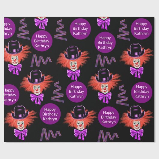 Gepersonaliseerde Clowns Cadeaupapier (Vlak)