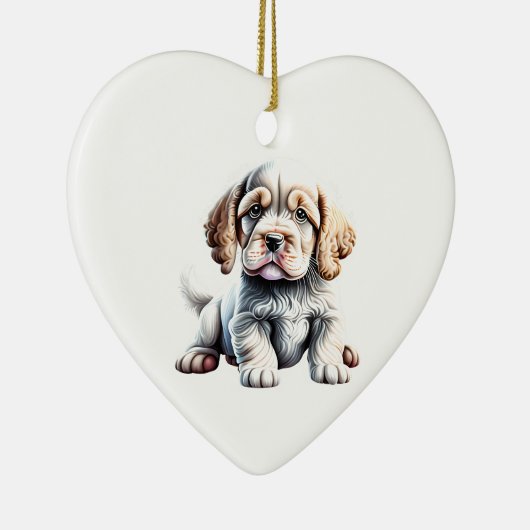 Gepersonaliseerde Clumber Spaniel Puppy Keramisch Ornament (Rechts)