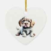 Gepersonaliseerde Clumber Spaniel Puppy Keramisch Ornament (Voorkant)