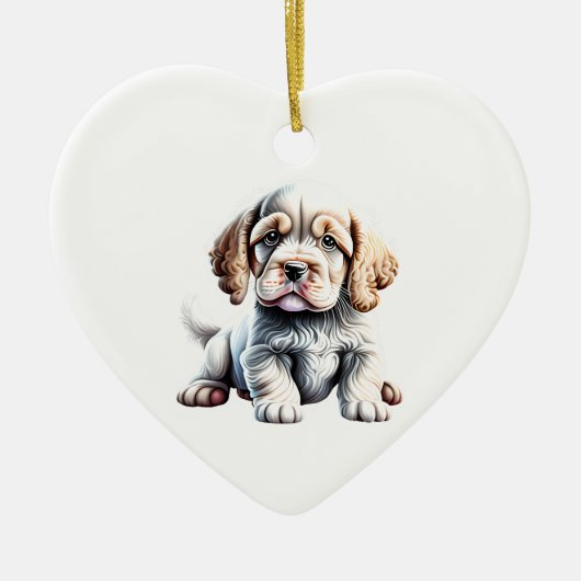 Gepersonaliseerde Clumber Spaniel Puppy Keramisch Ornament (Voorkant)