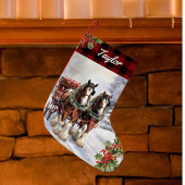 Gepersonaliseerde Clydesdale Christmas Horse Stock Kleine Kerstsok