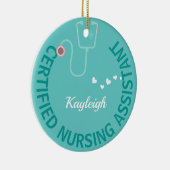 Gepersonaliseerde CNA-ursstethoscoop Keramisch Ornament (Rechts)