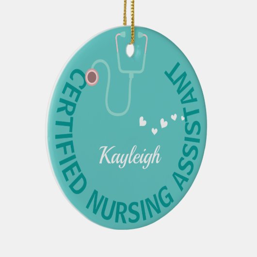 Gepersonaliseerde CNA-ursstethoscoop Keramisch Ornament (Rechts)