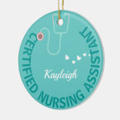 Gepersonaliseerde CNA-ursstethoscoop Keramisch Ornament (Links)