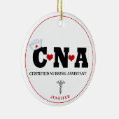 Gepersonaliseerde CNA-zuster Kerstmis Keramisch Ornament (Rechts)