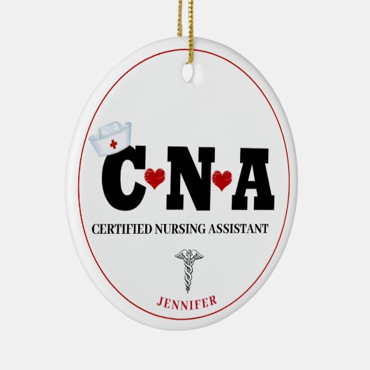 Gepersonaliseerde CNA-zuster Kerstmis Keramisch Ornament (Rechts)