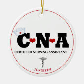 Gepersonaliseerde CNA-zuster Kerstmis Keramisch Ornament (Voorkant)
