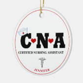 Gepersonaliseerde CNA-zuster Kerstmis Keramisch Ornament (Links)