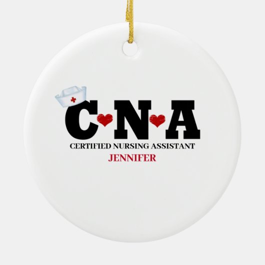 Gepersonaliseerde CNA-zuster Kerstmis Keramisch Ornament (Achterkant)