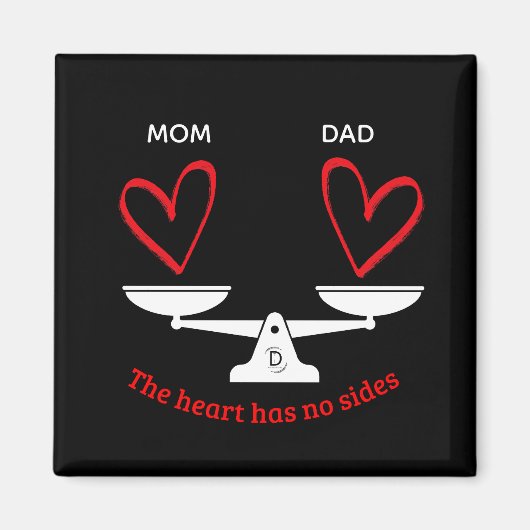 Gepersonaliseerde co-ouderschapsmagneet - Het hart Magneet (Voorkant)
