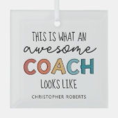 Gepersonaliseerde Coach-cadeaus | Geweldige Coach  Glas Ornament (Voorkant)