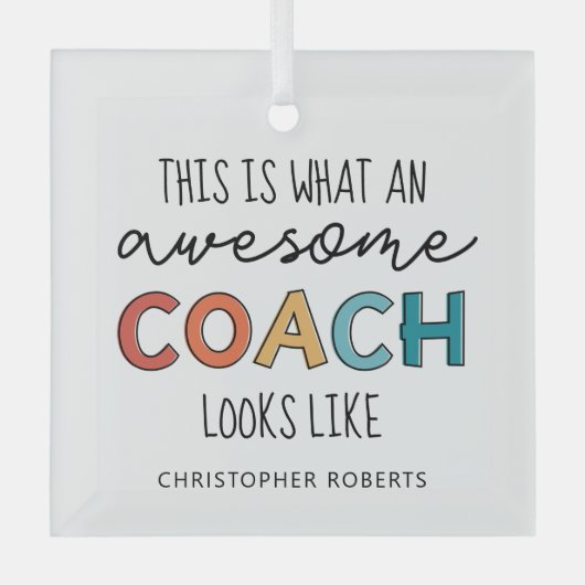 Gepersonaliseerde Coach-cadeaus | Geweldige Coach Glas Ornament (Voorkant)