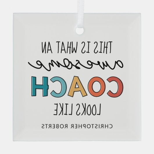 Gepersonaliseerde Coach-cadeaus | Geweldige Coach  Glas Ornament (Achterkant)