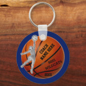 GEPERSONALISEERDE coach en/of Basketball Team Gift Sleutelhanger (Voorkant)
