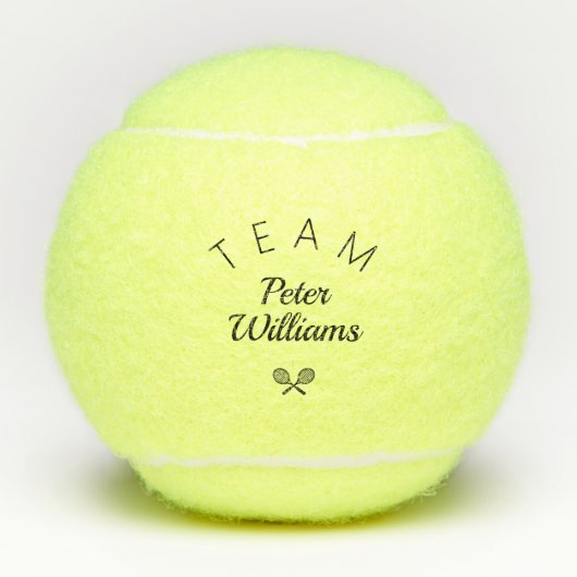 Gepersonaliseerde coach naam elegant tennisballen (Voorkant)