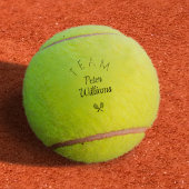 Gepersonaliseerde coach naam elegant tennisballen