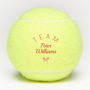 Gepersonaliseerde coach naam elegante tennisballen