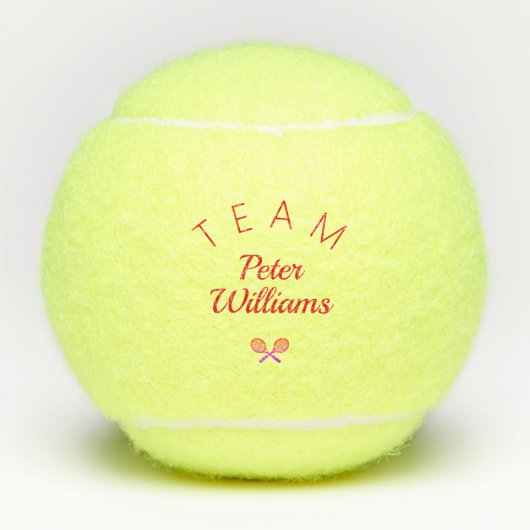 Gepersonaliseerde coach naam elegante tennisballen (Voorkant)