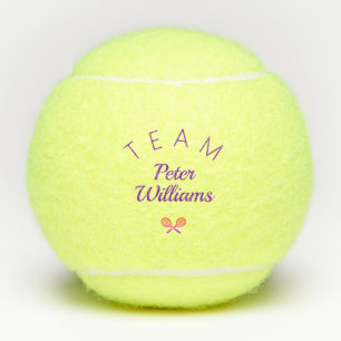 Gepersonaliseerde coach naam elegante tennisballen