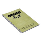 Gepersonaliseerde Coach naam spelers Notitieboek (Rechterzijde)