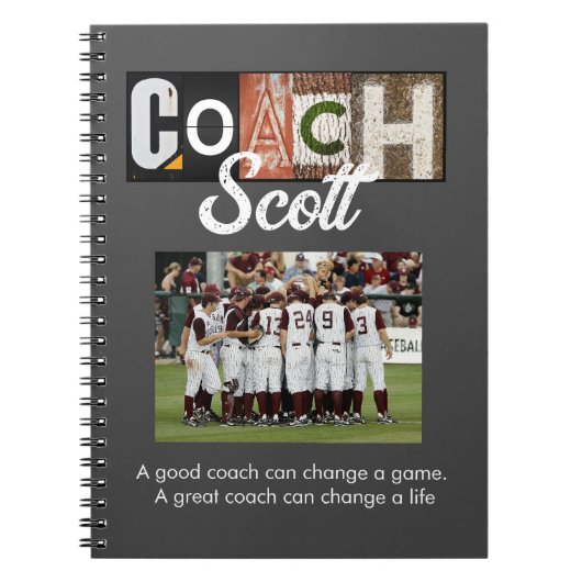 Gepersonaliseerde Coach naam spelers Notitieboek (Voorkant)