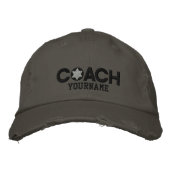 Gepersonaliseerde coach zwart-wit pet (Voorkant)
