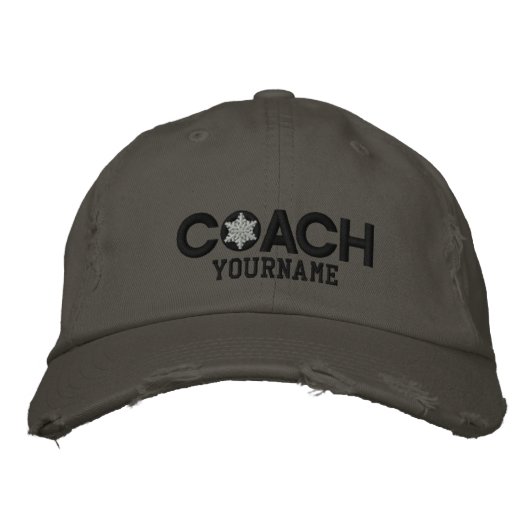 Gepersonaliseerde coach zwart-wit pet (Voorkant)