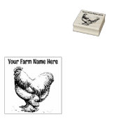 Gepersonaliseerde Cochin Rooster Chicken Boerderij Rubberstempel (Gestempeld)