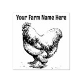 Gepersonaliseerde Cochin Rooster Chicken Boerderij Rubberstempel (Afrduk)